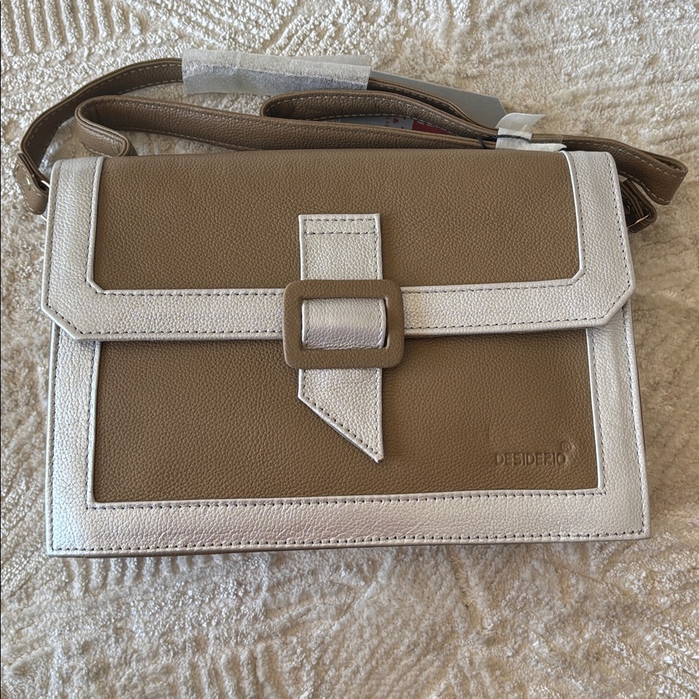 Elegant Brown and Silver Women's Bag